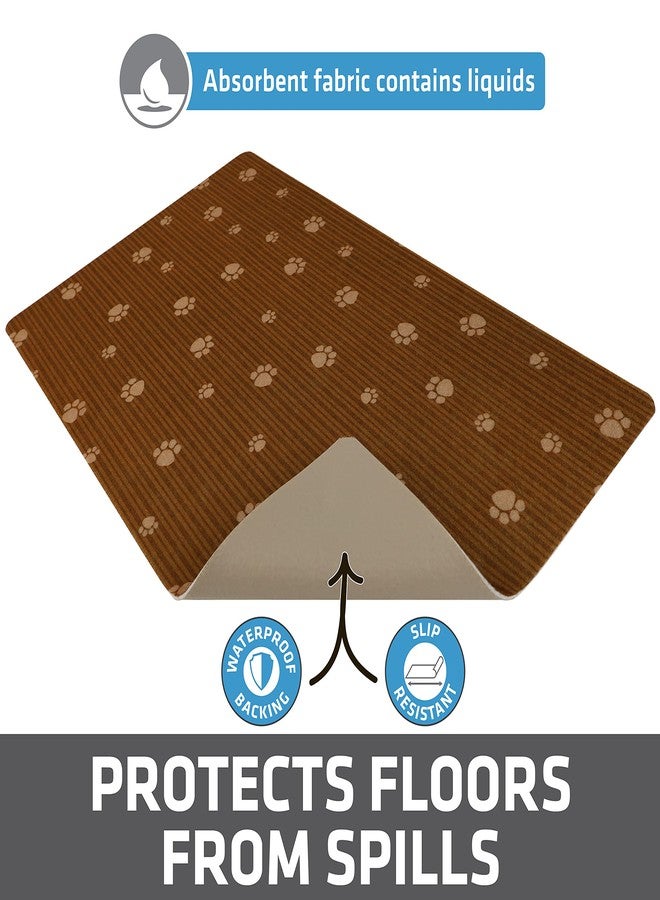 Drymate PP1220BNSTP Pet Bowl Placemat - 12" x 20", Brown Paws - Image 5